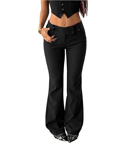 GORGLITTER Women's Low Rise Dress Pants Business Casual Trousers Slacks