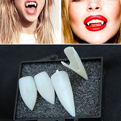 NPLE--4pcs Fancy Vampire Teeth Halloween Denture Fangs Bites Costume Dress Party Props