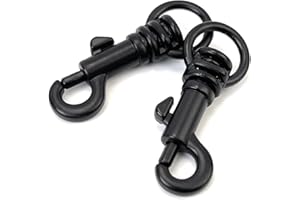 VersaKits 10 Pcs Small Trigger Clips Heavy Duty Swivel Snap Hooks Pet Buckle Spring Clasps, Matte Black, 3/8''