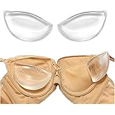 Bamboopack Women Soft Silicone Bra Pads Inserts Breast Enhancers Push Up Bra Pads to Enhance Cleavage/Add 1-2 Cups Suitable for Bras/Swimsuits/Suspenders/Dresses(Transparent)