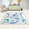 ALAZA Silhouettes Mermaid Starfish Coral Reef Area Rug Rugs for Living Room Bedroom 7' x 5'