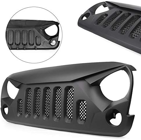 10JQK Car Front Grille Mesh Grill For Jeep Wrangler JK Sports Sahara Freedom Rubicon 2007-2018 Auto Accessories Black