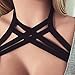 Harness Bra,Women Strappy Harness Sexy Hollow Out Body Cross Cage Bra Elastic and Adjustable Cupless Bralette Straps Lingerie, Black Large