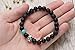Karseer Black Matte Onyx and Lava Energy Stone Mala Beaded Stretch Bracelet with Bulldog Mascot Charm and Birthstone Embellishment, Handmade Friendship Jewelry Gift Unisex 7