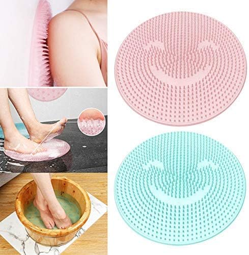Jianch Silicone Bath Massage Cushion Brush Anti-slip for Lazy Wash Feet Clean Dead Skin Bathroom