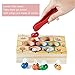 Kicoeoy Toddler Bee Hive Wooden Toys, Preschool Bee Game Motor Skills Toys for Kids Baby Early Educational Learning Colors and Sorting Counting Toddler Montessori Game Colorful Beehive Toys