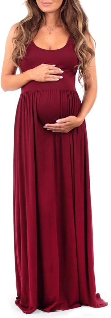 Women's Ruched Sleeveless Maternity Dress in Regular and Plus Sizes - Made in USA at  Women’s Clothing store