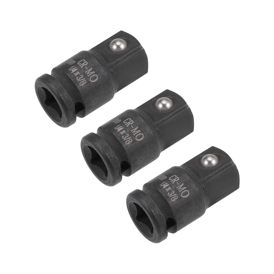 sourcing map 3pcs 1/4" Drive (Female) x 3/8" (Male) Impact Socket Adapter for Use with Air Impact Wrenches, Breaker Bars, Ratchets, CR-MO Steel