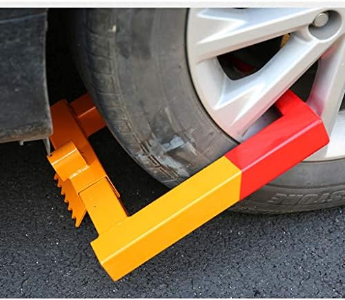 Lhhl 車 バイク ポータブル ホイールロック 盗難防止 車 バイク トラック タイヤロック セキュリティ トレーラー ビューティー タイヤ 駐車 ロック ヘビーデューティ 車 ホイールクランプ B0813q6vs6