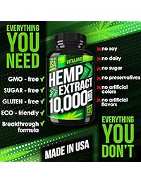 Cápsulas de aceite de cáñamo 10000MG – 83,3 MG por cápsula – Fabricado en Estados Unidos – Eficiente alivio de dolor, estrés y ansiedad – 100% Premium Hemp Oil – Antiinflamatorio – Soporte para sueño y estado de ánimo – Ideal Omega 3, 6, 9 Fuente