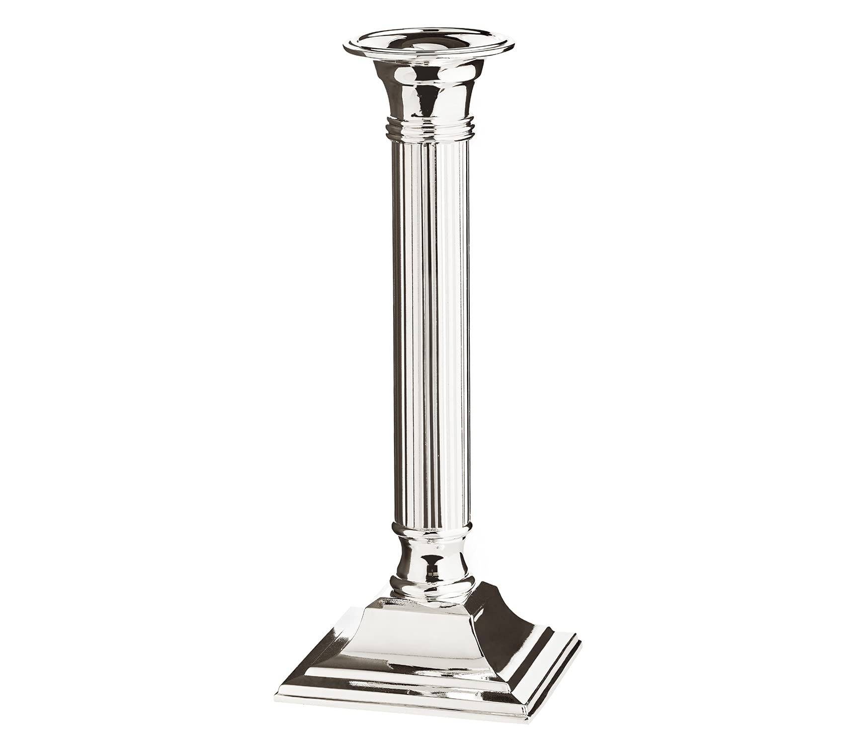 EDZARD Candlestick Lincoln, fluted shaft, height 9,1 in, silver plated, tarnish protected