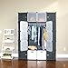 UNICOO - Multi Use DIY Plastic 20 Cube Organizer, Bookcase, Storage Cabinet, Wardrobe Closet Black with Black + White Door (Deeper Cube)