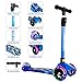 New Olym Kids Scooters 3 Wheel for Girls&Big Boys Toddlers, 4 Adjustable Height Flashing Wheels Scooter with Extra Wide Deck Safety Brake|Foldable System Ride Scooter for Children Ages 3-12