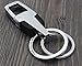 Jzcky Shzrp Men's Premium Car Key Creative Stainless Steel Business Gifts Key Ring Waist 2-ring Key Chain (Silver)