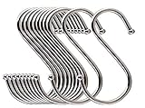 Lysas 20-Pack Round S Shaped Hooks Hangers for Kitchen, Bathroom, Bedroom and Office