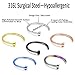 Feramox 18G 316L Stainless Steel Nose Rings Hoop Nose Piercing Body Jewelry 6PCS-8mm