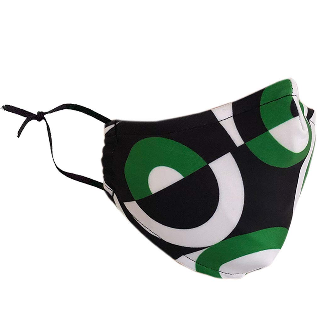 Delfina Stay Safe Reusable Face Mask Protection Washable Mouth & Nose Shield Breathable Anti Smoke Pollution Bike Motorcycle Sport (Green & Black)