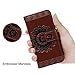 iPhone 6S 6 Wallet Case 4.7 inch, YOKIRIN PU Leather Henna Mandala 3D Relief Floral Embossed Folio Flip Full Protective Cover with Credit Card Holder Kickstand Magnetic Closure for iPhone 6 6S, Brown