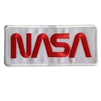 Nasa Space Mission Gravity Iron on Patches Embroidered White Fabric and Red Fonts