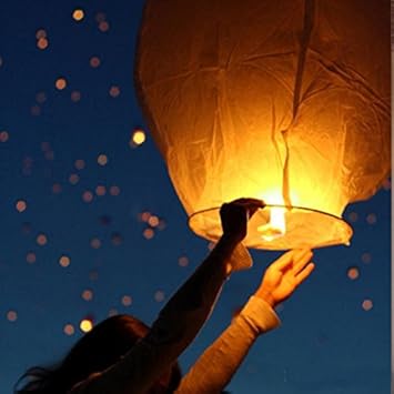 Buy Honestystore Sky Lantern Paper Lamp Light Wish Candle Light Parachute Hot Balloon Set Of 2 Online At Low Prices In India Amazon In