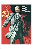 Lenin lived, lives, & will go on living POSTER Viktor Ivanov Soviet Union 1967 24X36