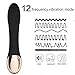 Luxsire Wand Massager Cordless Therapeutic Waterproof Elegant Power USB Rechargeable 8 Powerful Speeds 12 Pulsating Patterns Vibration For Muscle Aches Sports Recovery Black