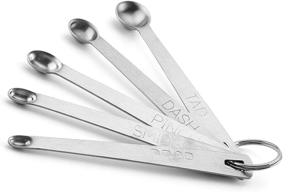Eternitry Stainless Steel Mini Measuring Spoon, Kitchen Seasoning Cooking Baking Measuring Cup Measuring Spoon Five-piece Combination