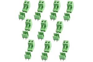 LuoQiuFa 10 Set 2-pin 5.08mm Pitch Right Angle PCB Pluggable Terminal Block Connectors
