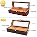 JINDILONG Watch Case for Men 5 Slot with Glass Top Solid Wood Watch Storage Organizer Display Box, Best Present for Birthday,Valentine's Day, Wedding, Christmas and New Year