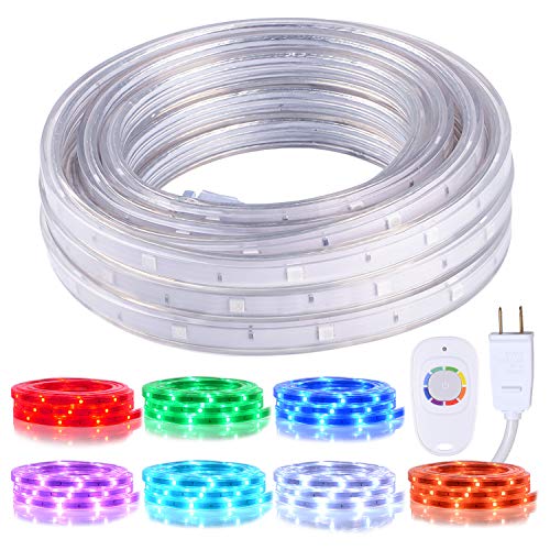 Areful 16.4ft Plugin LED Rope Lights, Flat Flexible Strip Lights, Color