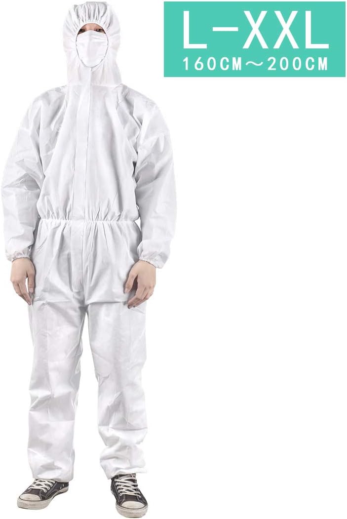 Disposable Isolation Medical Protective Suit Workwear, SMS Grade Non-Woven Fabric Thicken, Outdoor Working Body Protection Workwear Protective Clothing Size L-XXL.
