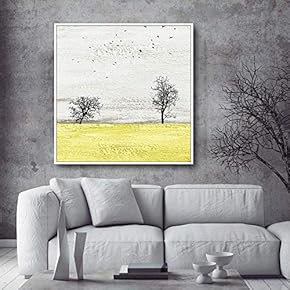 Framed Canvas Home Artwork Decoration A Lonely Tree Canvas Wall Art for Living Room, Bedroom - 16x16 inches
