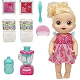 Baby Alive Magical Mixer Baby Doll Strawberry Shake with Blender Accessories, Drinks, Wets, Eats, Blonde Hair Toy for Kids Ages 3 and Up