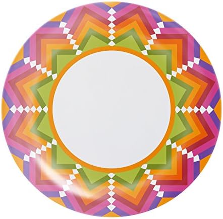 ThermoServ Melamine 10" Dinner Plate, Chevron Design, Green Apple (Pack of 4)