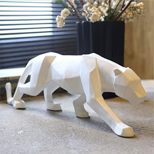 XOBULLO Resin Abstract Black Panther Statue Modern Geometric Leopard Sculpture Wildlife Decoration Gift Crafts