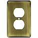 Franklin Brass 64111 Stamped Steel Round Single Duplex Outlet Wall Plate / Switch Plate / Cover, Antique Brass