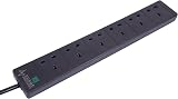 PRO ELEC PL12986 Surge Protected Extension Lead 6 Socket 8 Metre Black view 4