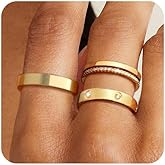GIEOGOCN Gold Rings for Women Non Tarnish Dainty 14K Gold Plated Stackable Rings for Women Cubic Zirconia Ring Set Wedding Bands Thumb Love Engagement Rings Size 5-11