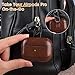 AirPods Pro Case Leather, Vermo Airpod Pro Case Leather Cover with Keychain, Protective Shockproof Cases for Apple Airpods Pro 2019 Charging Case (D Brown)