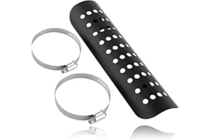 Qiilu Universal Motorcycle Heat Shield Pipe Shield Motorcycle Guard Muffler for Yamaha Motorcycle Pipe Cover Protector for Suzuki Kawasaki BWM