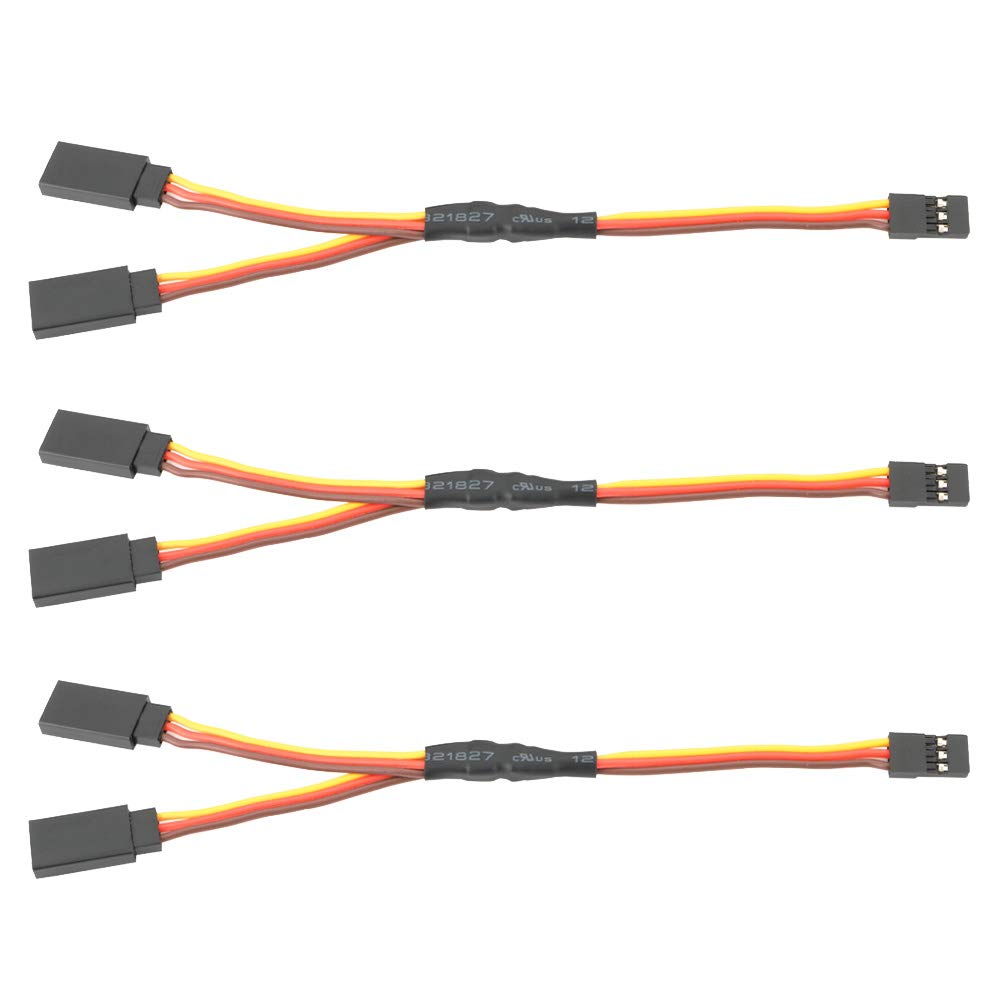 GTIWUNG 3 Pcs JR Style Servo Y Harness, 6" / 150mm Servo Y-Cables, RC Y Harness, Standard Y-Harness, Servo Extensions