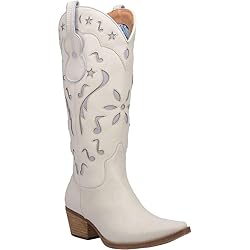 Dingo Womens Music City Cowboy Boots Leather White