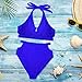 HYPOWELL High Waisted Swimsuits Bikini for Women High Rise Cutout Bottom V Neck Top Halter 2 Piece Bathing Suits