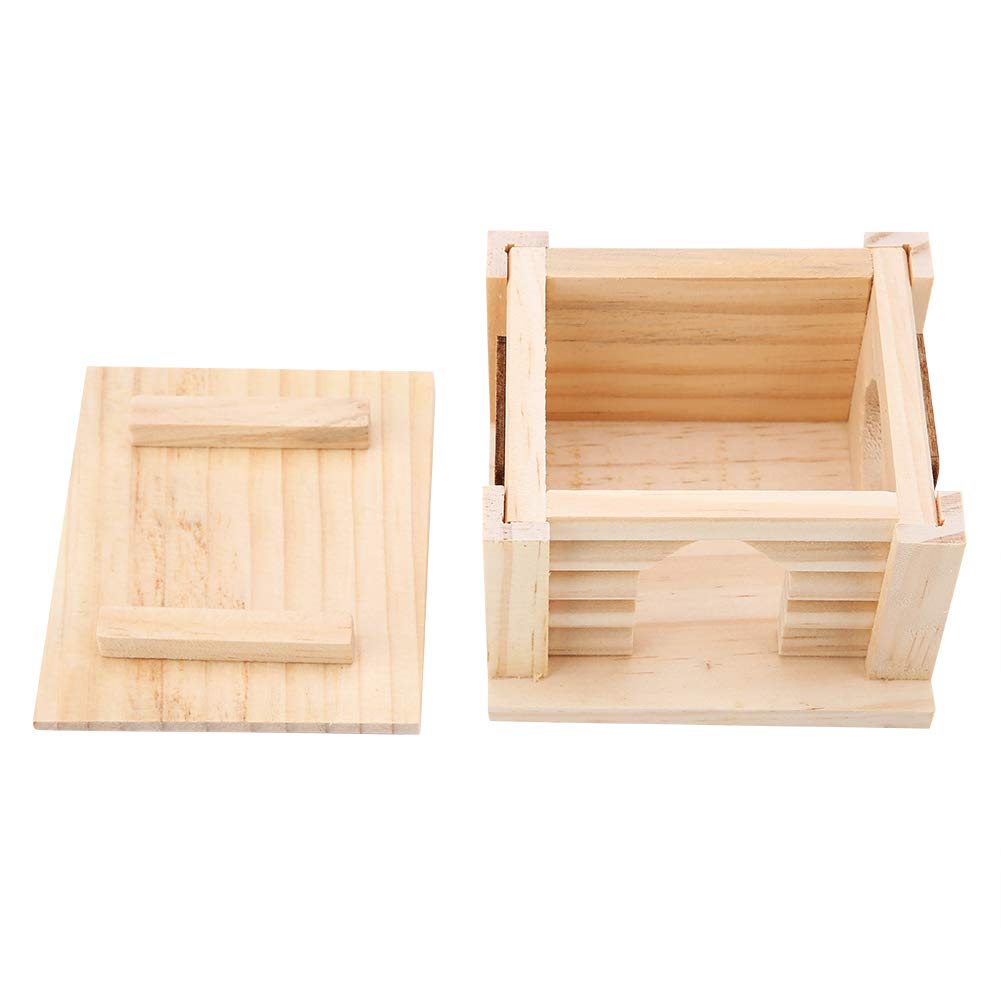 Weikeya Hamster House Wooden Rat Hut Cage Detachable Top Made of Wood Suitable for Small Pet Toys,pet toys
