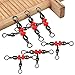Sougayilang 3 Way Barrel Swivel Fishing Swivel Tangle Fishing Tackle Accessories Pack of 100pcs-Style #1