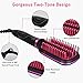 Hair Straightener Brush, ALWOA Double Negative Ionic 2-in-1 Straightening beard Brush with Anti-Scald Feature, NTC Control Security Protection,Temperature Locking & Auto-Off Function (Rose Gold/Black)