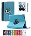 Apple iPad Air 2 Case, CINEYO(TM) 360 Degree Rotating Stand Case Cover with Auto Sleep / Wake Feature for iPad Air 2 / iPad 6 (6th Generation) (Light Blue)