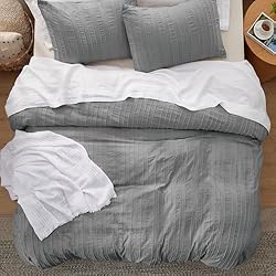 Bedsure Boho Comforter Set Full - Grey Tufted