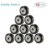 Ender3 CR-10S Pro Creality 3D Printer Accessory V-Slot POM Wheels Plastic Pulley V Groove Ball Bearings Pulley Passive Round Wheels Roller for Ender 3/Ender 3 Pro/CR-10/CR-10S/CR-10S Pro /10 pcs