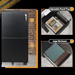 DEVAISE 2-Drawer Mobile File Cabinet with
